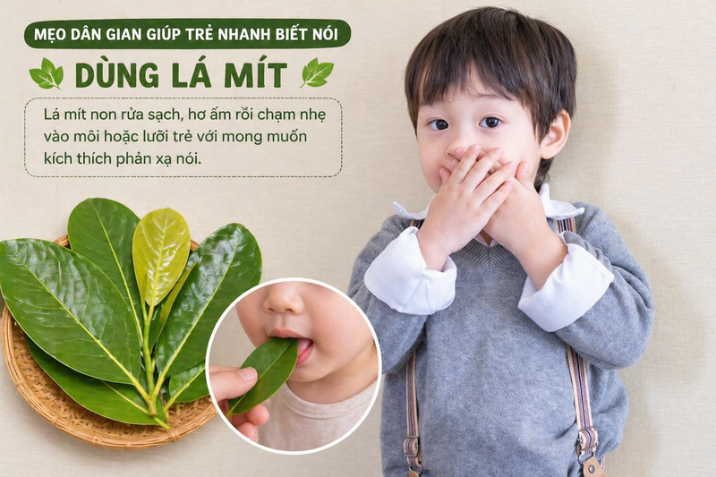 Dùng lá mít và một trong những mẹo dân gian chữa trẻ chậm nói dễ làm nhất